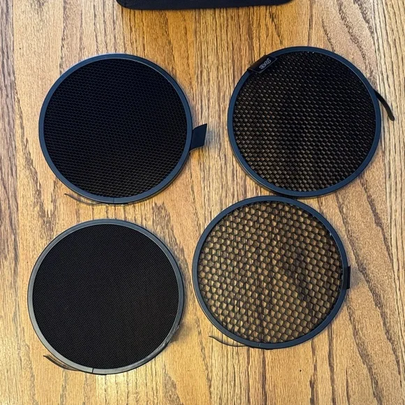 Buff Black Honeycomb Light Grids with Case
